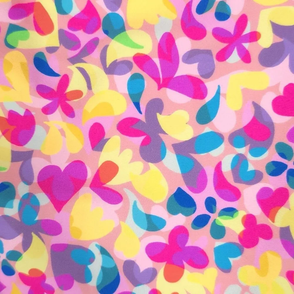 RuffleButts Girls 7 Vibrant Floral Neon One‎ shoulder Swimsuit Ruffles UPF 50+